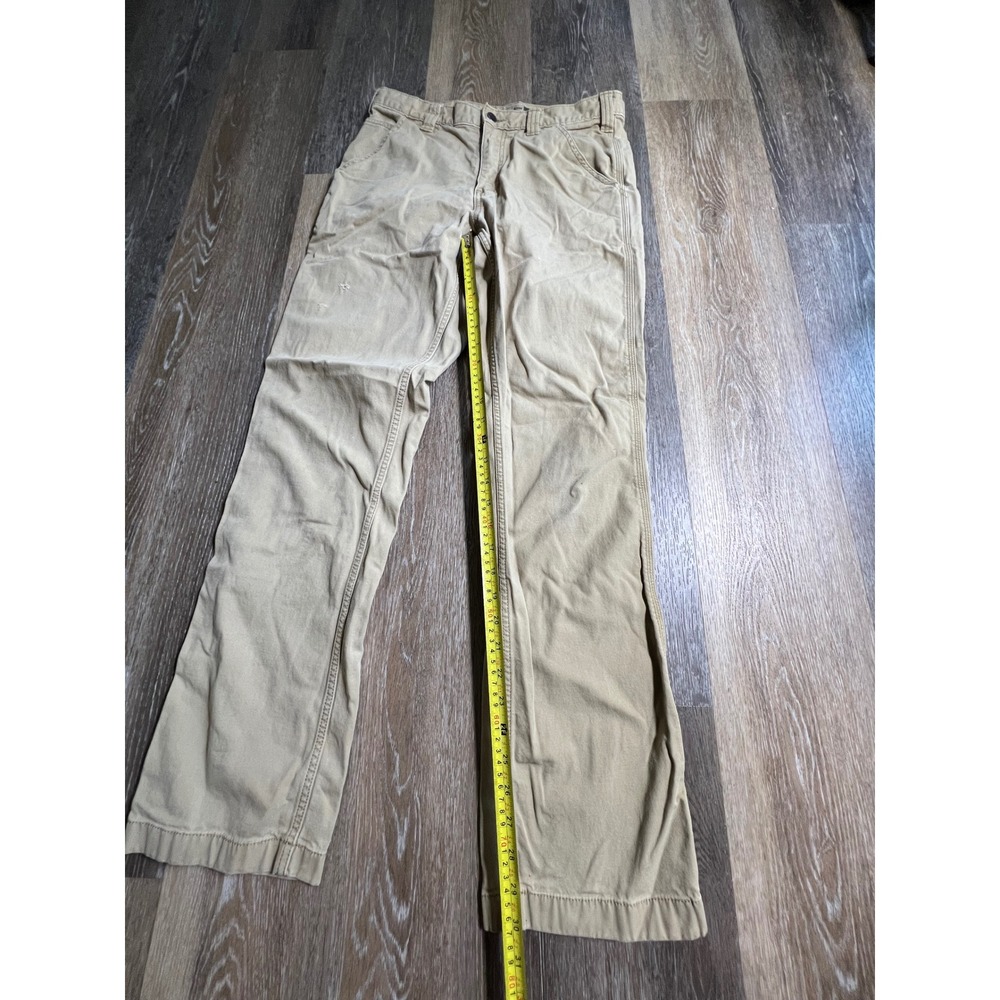 Carhartt Relaxed Fit Pants Mens 32x34 Tan Canvas Rugged Workwear Utility - Picture 5 of 8